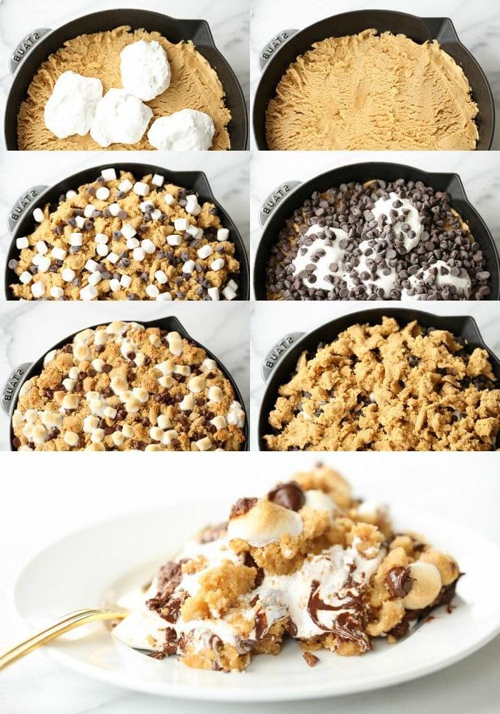 Erdnussbutter S'mores Torte Rezept 6 Erdnussbutter S'mores Kuchen in einer Pfanne - verrücktes gutes Dessertrezept