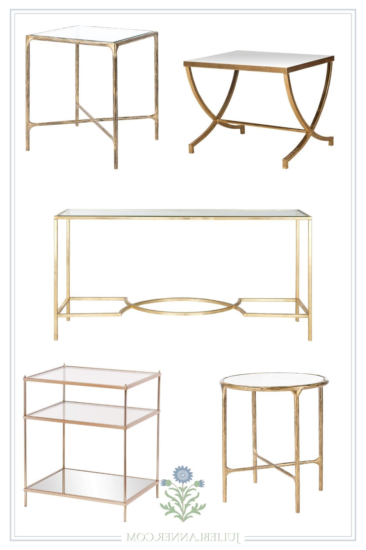 Eine grafische Darstellung verschiedener goldener Amazon Möbel.