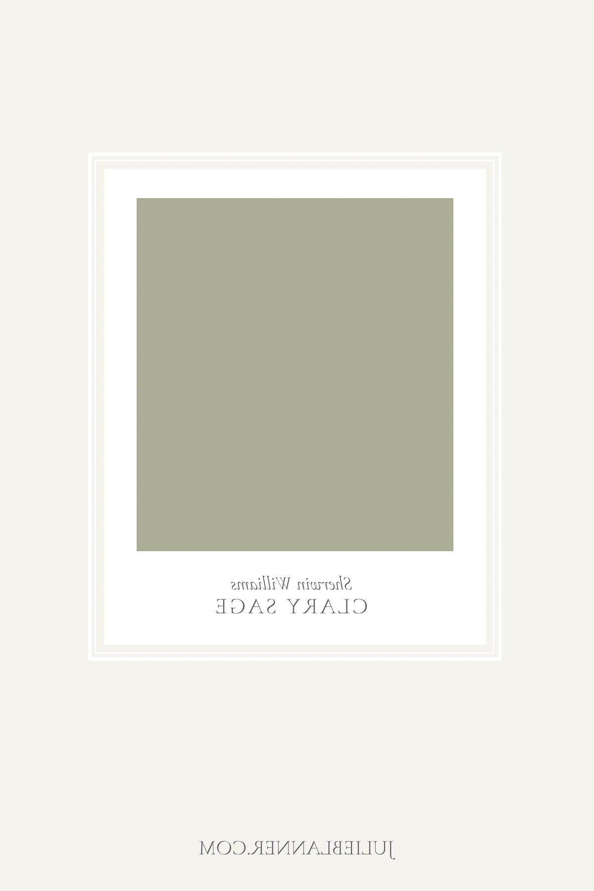 Salbeigrüne Farben 8 Ein Farbmuster der salbeigrünen Wandfarbe Sherwin Williams Clary Sage