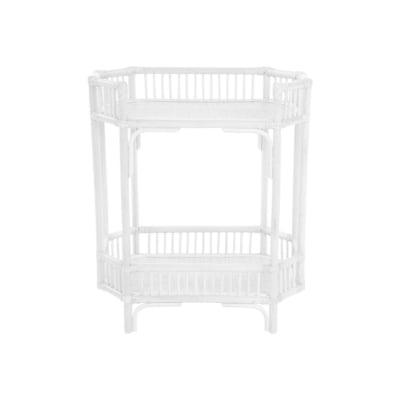 Ein weißer Rattan-Barwagen, erhältlich bei Amazon.