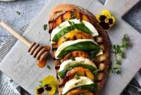 Caprese Toast with Grilled Peaches