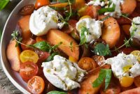 Peaches and Cream Burrata Caprese