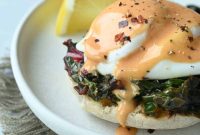 Swiss Chard Eggs Florentine with Zesty Tomato Hollandaise