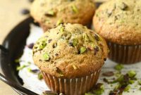 Decadent Pistachio Chocolate Chip Muffins