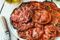 Sweet & Savory Slow Roasted Beefsteak Tomatoes