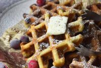 Festive Spiced Eggnog Waffles
