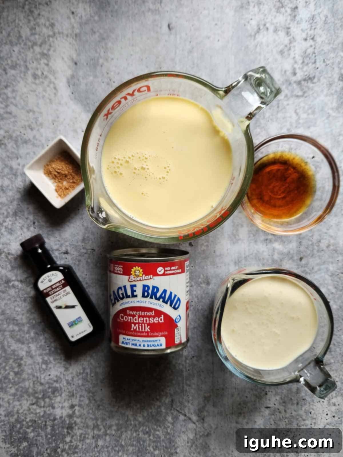 Festive Eggnog Dream Ice Cream 3 Ingredients for eggnog ice cream.