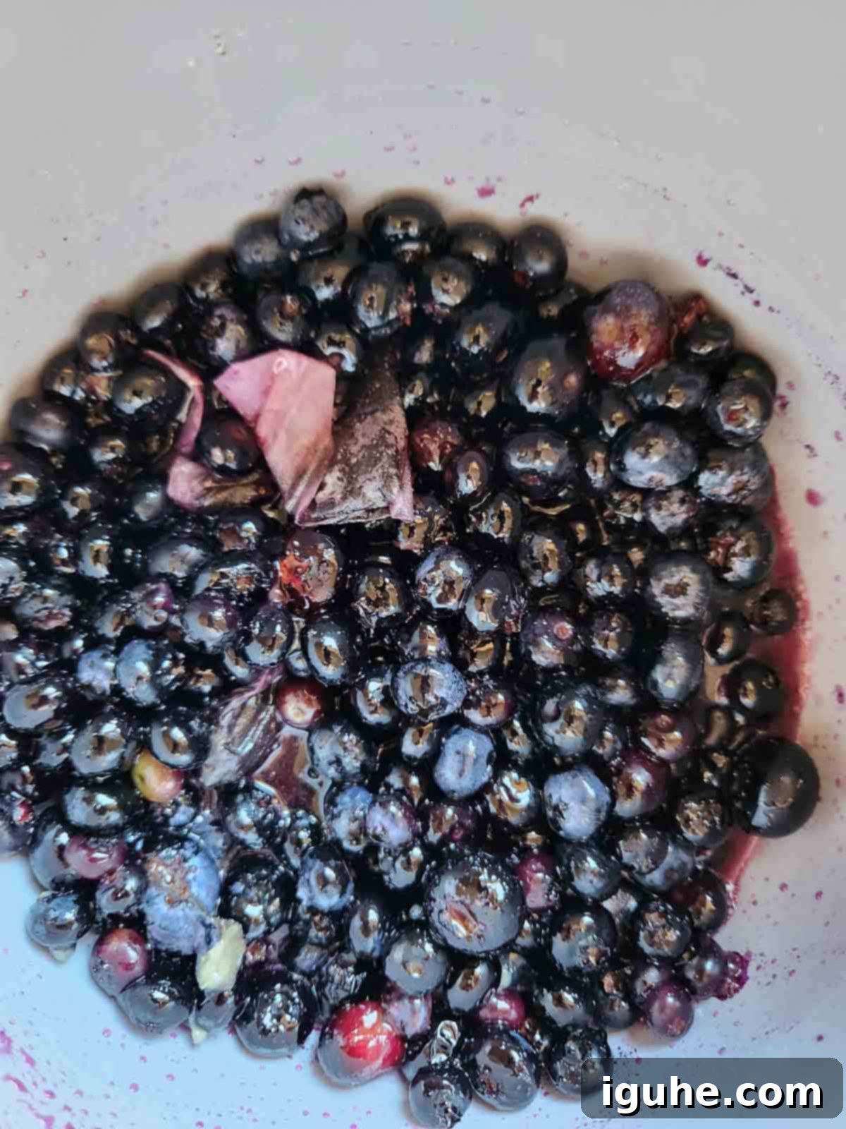 Blueberry Earl Grey Fridge Jam 6 Blueberry jam simmering in a pot.
