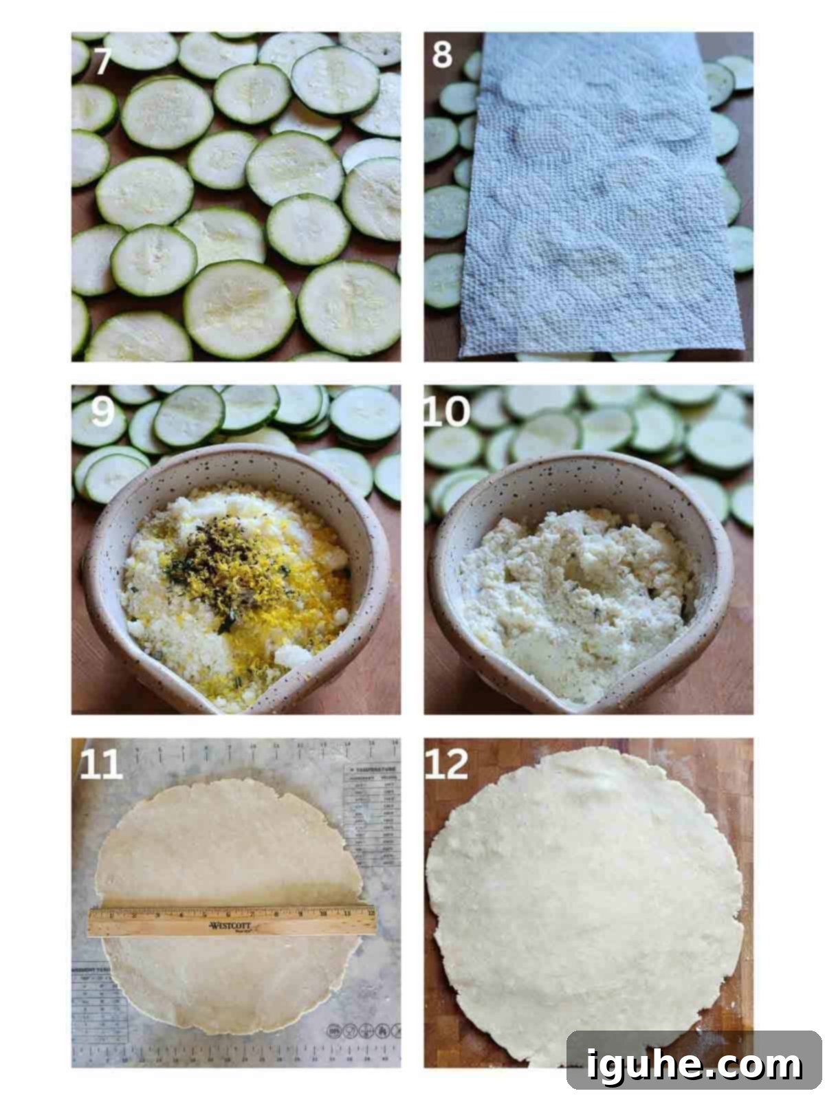 Rustic Zucchini Ricotta Tart 4 Six steps for making zucchini galette.
