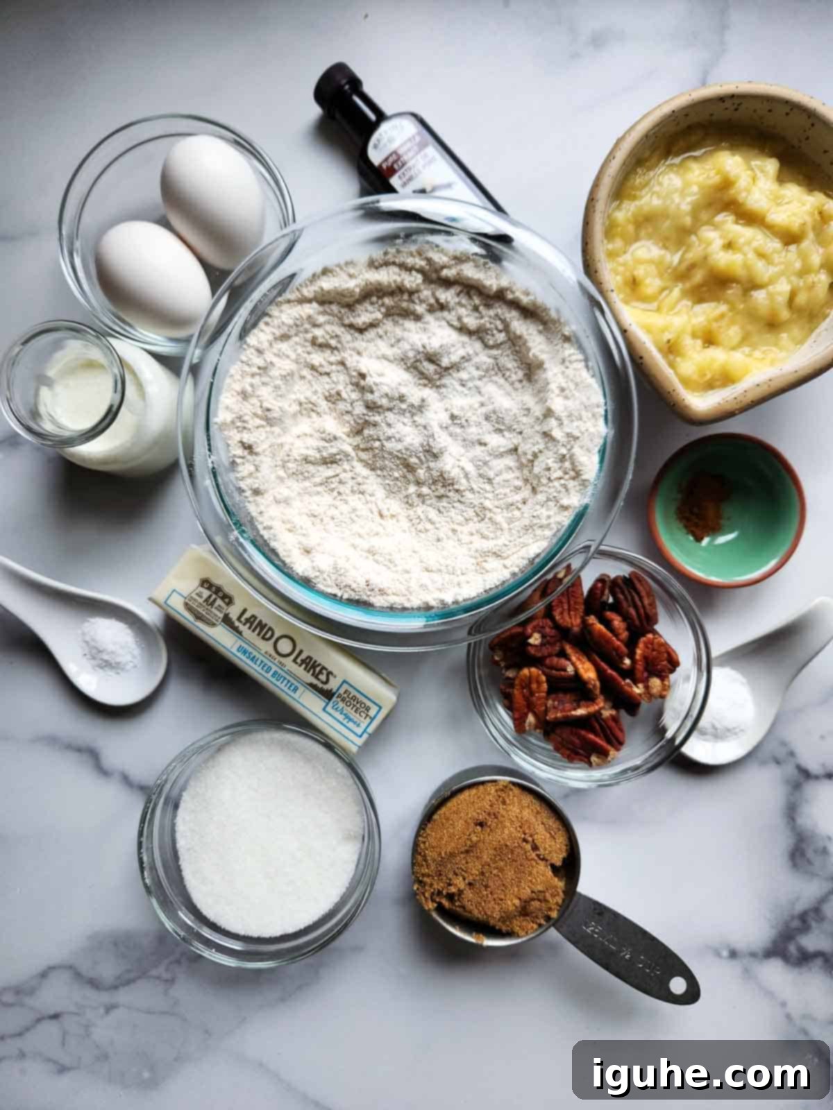 Irresistible Banana Pecan Muffins 3 Ingredients for banana bread.