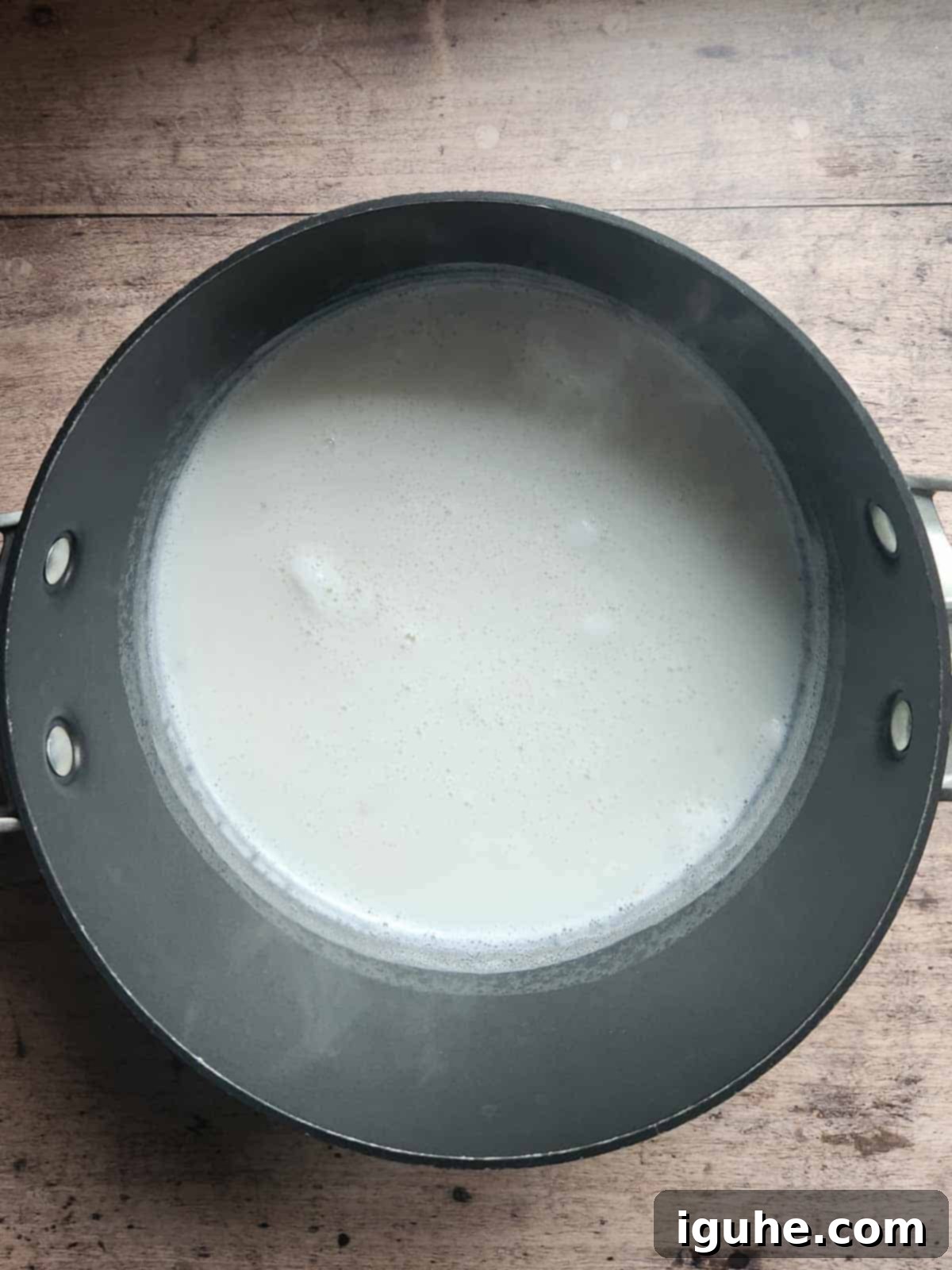Velvet Apricot Porridge 4 Milk in a large pot.
