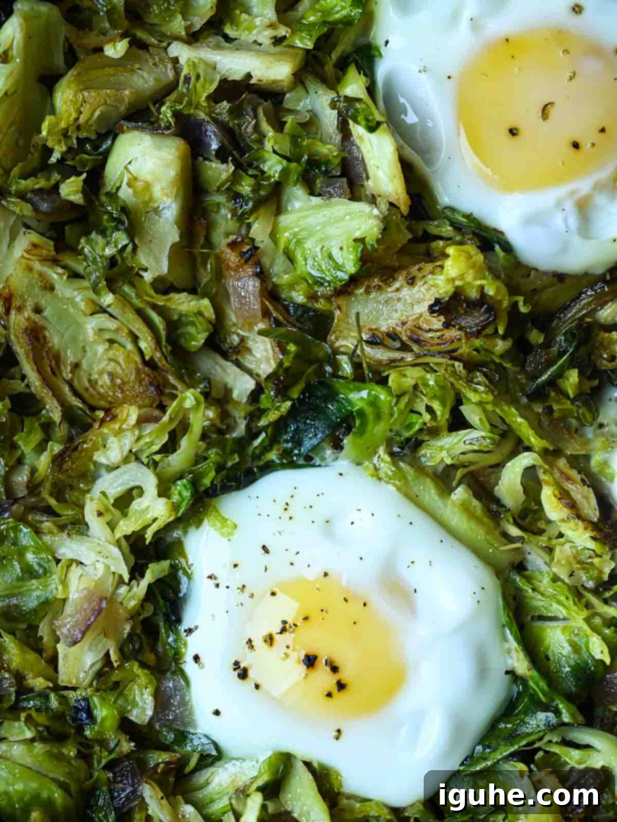 Overhead of Brussel sprout hash with 2 eggs.